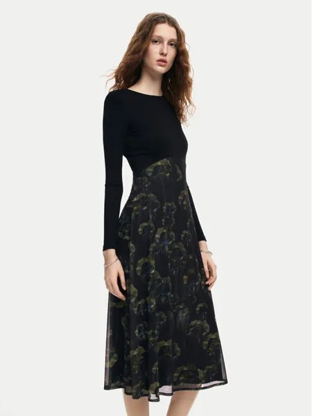 Платье на каждый день стандартного кроя Desigual, черный