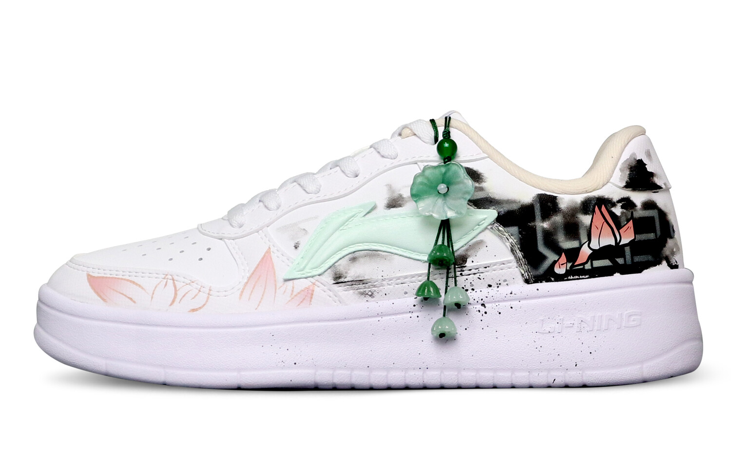 Кроссовки LINING Sports Life Collection Skateboarding Shoes Women's Low-top White/Green, белый
