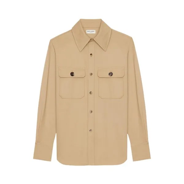 Рубашка Saint Laurent Saharienne Shirt, бежевый