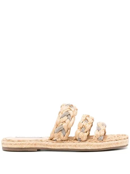 Aquazzura эспадрильи Costiera с кристаллами, нейтральный цвет