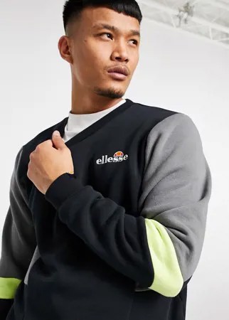 Черный свитшот в стиле колор блок ellesse Pineapples-Черный цвет