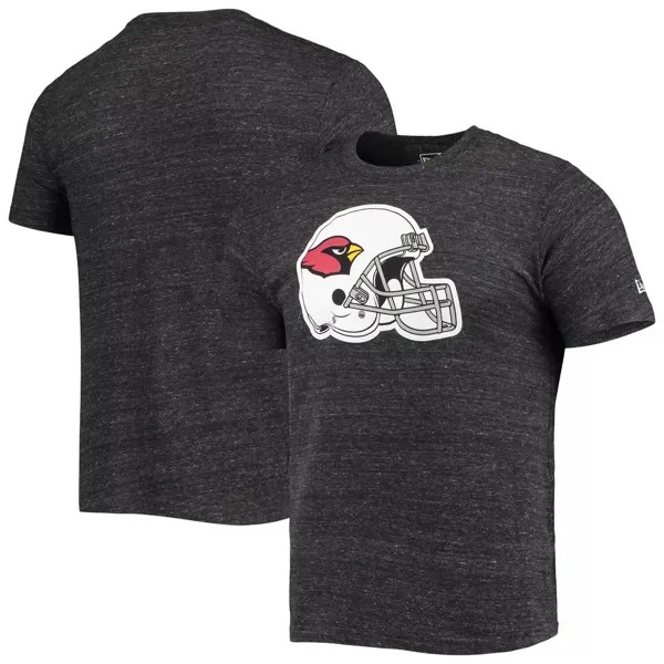 Мужская черная футболка Tri-Blend с логотипом Arizona Cardinals Helmet New Era