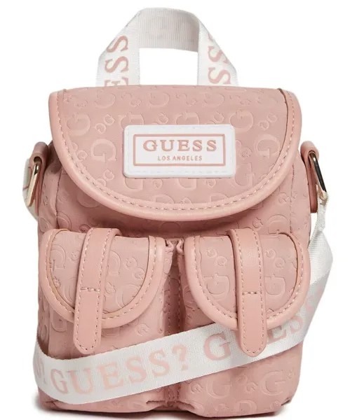 НОВАЯ Женская розовая мини-сумка через плечо Guess с тиснением логотипа