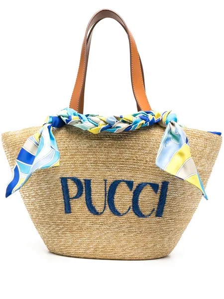 Emilio Pucci сумка-тоут с вышитым логотипом