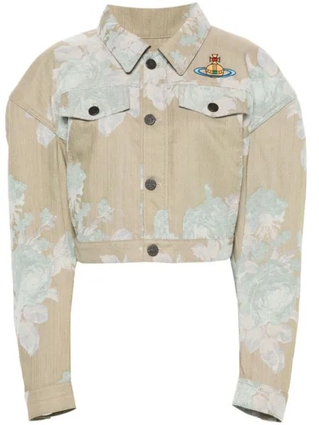 Vivienne Westwood джинсовая куртка с вышивкой Orb, нейтральный цвет