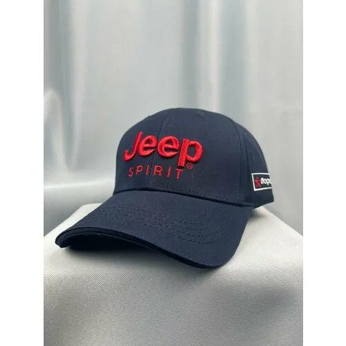 Бейсболка JEEP Авто кепка Джип бейсболка мужская женская, размер 55-58, синий/красный