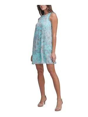 Женское вечернее мини-платье TOMMY HILFIGER без рукавов с воротником цвета морской волны 4