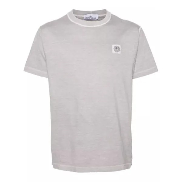 Футболка compass-appliqué cotton t-shirt Stone Island, серый