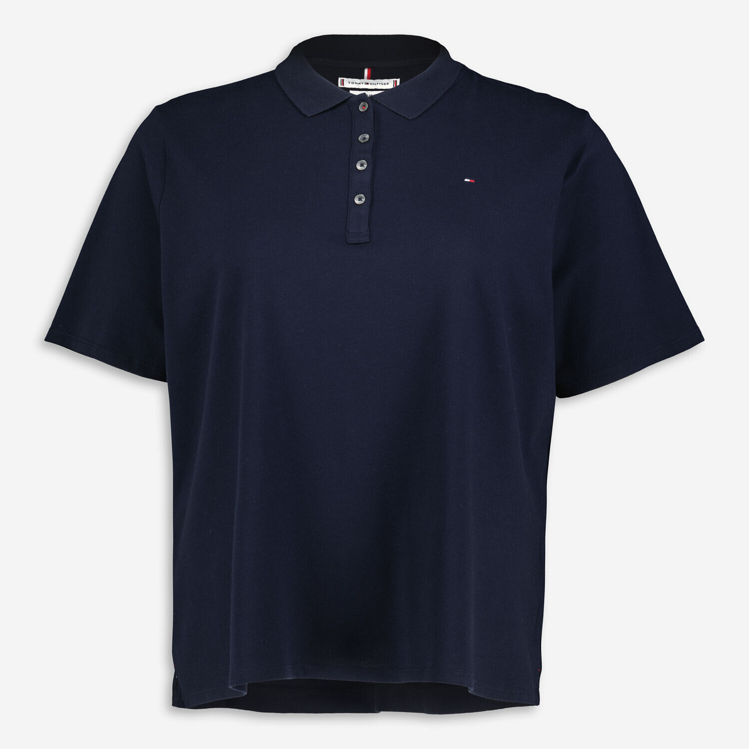 Темно-синяя рубашка-поло с вышитым логотипом Tommy Hilfiger
