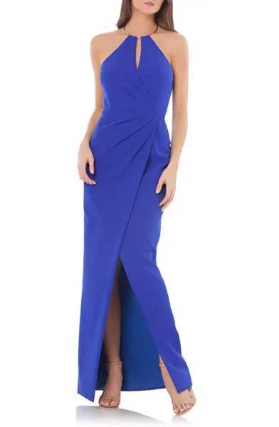 НОВЫЕ КОЛЛЕКЦИИ JS Королевское фиолетовое насыщенно-синее металлическое колье с искусственной запахом креповое платье 4