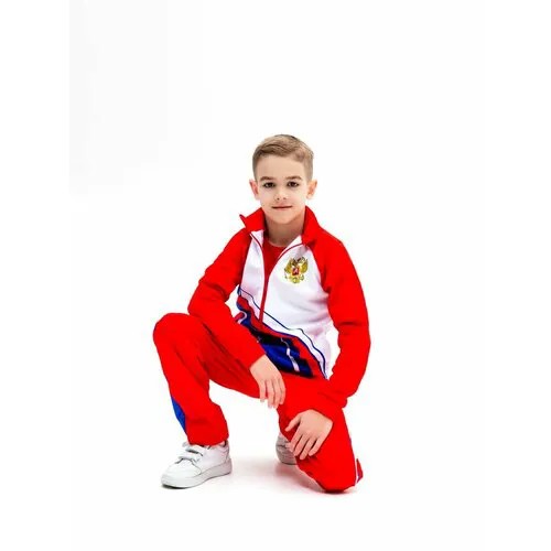 Костюм спортивный Sport&K, размер 32, красный/синий/белый