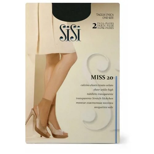 Носки Sisi, 20 den, 2 пары, размер 0 ( one size) , черный
