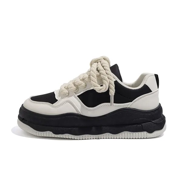 Кроссовки HUANQIU Skateboarding Shoes Women's Low-top Beige/Black, бежевый/черный