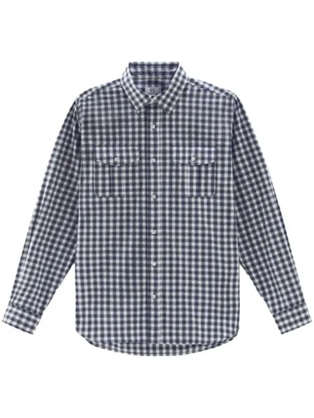 Woolrich льняная рубашка в клетку, синий