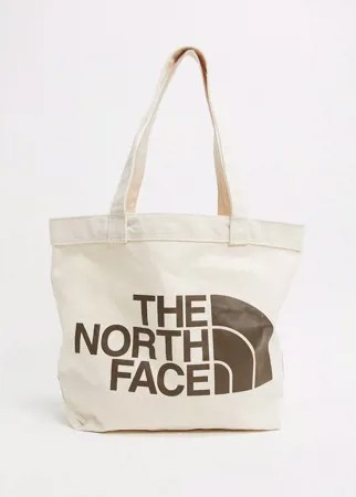 Хлопковая сумка-тоут кремового цвета The North Face-Белый