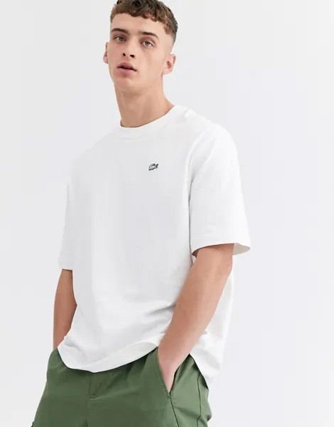 Белая свободная футболка Lacoste-Белый