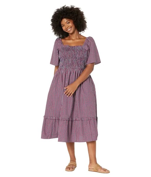 Платье Draper James, Plus Size Deana Smocked Dress in Multi Gingham