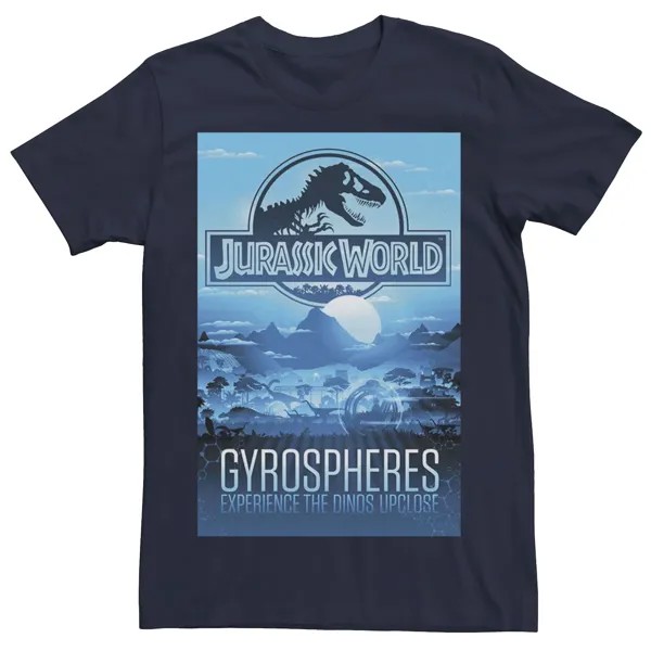 Мужская футболка с плакатом и графическим изображением парка юрского периода «Гирсфера» Licensed Character, синий