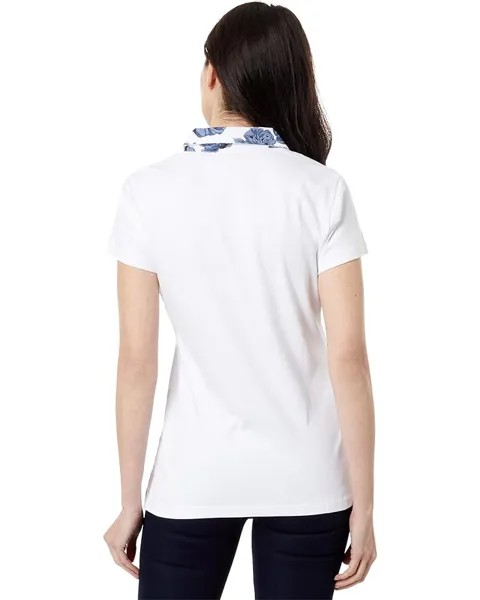 Поло U.S. POLO ASSN. Split-Neck Rose Print Polo Shirt, белый