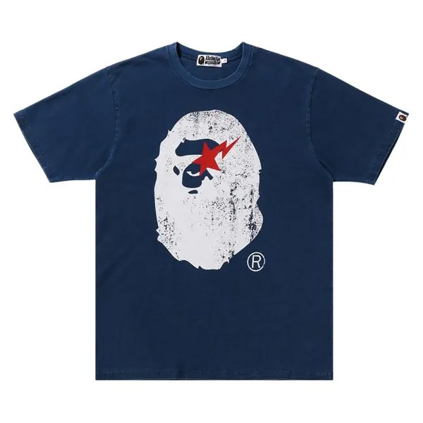 Футболка BAPE Ape Head Indigo Tee, цвет Light Indigo
