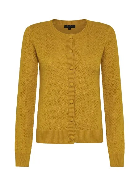 Koan Knitwear ажурный кардиган с круглым вырезом, желтый
