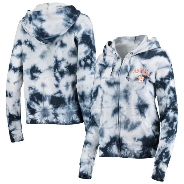 Женская флисовая толстовка с молнией во всю длину New Era Houston Astros Tie-Dye New Era