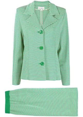 Yves Saint Laurent Pre-Owned полосатый костюм 1990-х годов с юбкой и однобортным жакетом