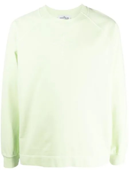 Stone Island толстовка с вышитым логотипом, зеленый