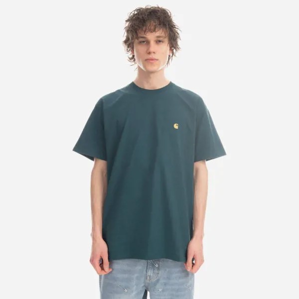 Футболка CARHARTT WIP S/S Chase T-Shirt Botanic / Gold 2023