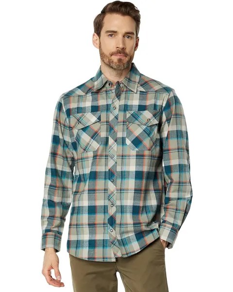 Рубашка L.L.Bean Katahdin Performance Flannel, цвет Eucalyplus/Deep Admiral Blue