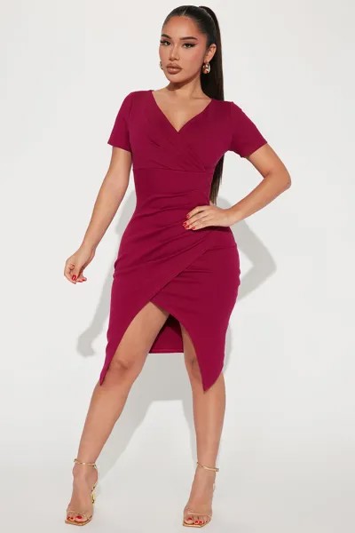 Платье Fashion Nova D11223, малиновый