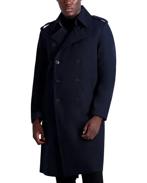 Двубортное пальто стандартного кроя KARL LAGERFELD PARIS, цвет Blue