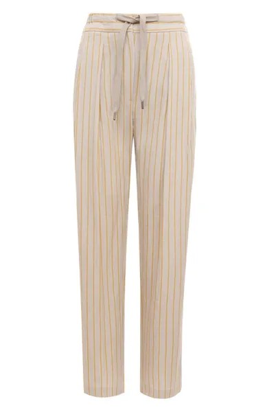 Брюки из хлопка и льна Brunello Cucinelli