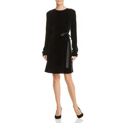 Женское черное бархатное коктейльное платье Theory с длинными рукавами M BHFO 6660