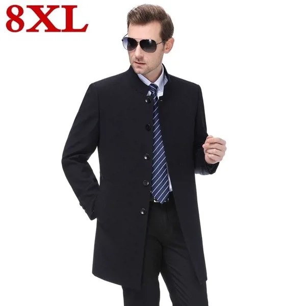 8XL нового размера плюс 7XL Демисезонный мужские пальто мужской блейзер конструкции, приталенные, деловые, повседневные, костюм плащ-Тренч кур...