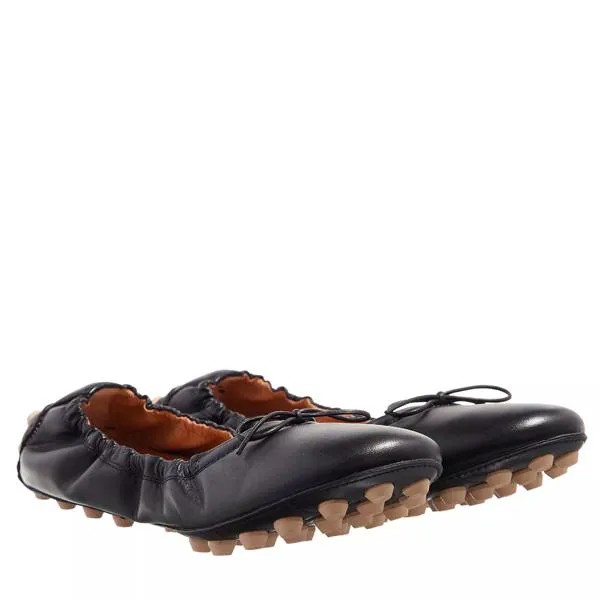 Лоферы ballerinas bubble in leather black/cream Tod'S, черный