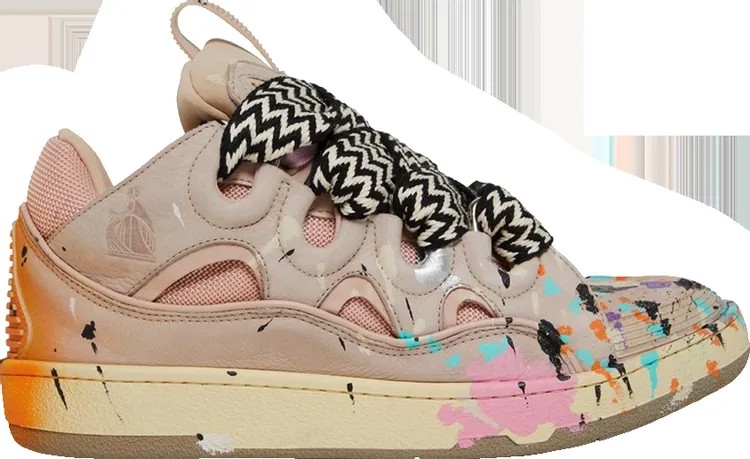 Кроссовки Gallery Dept. x Lanvin Curb Light Sneakers Paint Drip - Pale Pink, розовый