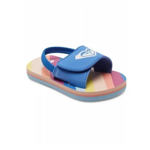 Детские Сланцы Roxy Finn Baja Blue/Crazy Pink, Цвет голубой, Размер 28