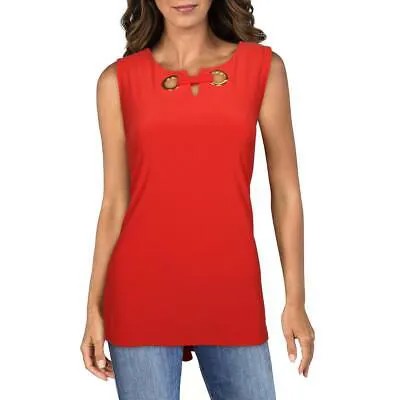 Женская красная офисная рубашка Kasper с люверсами, топ-туника, M BHFO 0588