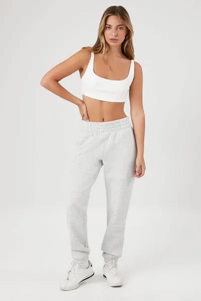 Флисовые джоггеры с манжетами Forever 21, серый