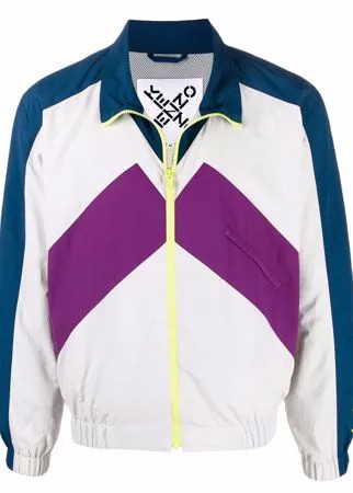 Kenzo спортивная куртка в стиле колор-блок на молнии