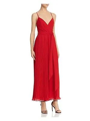 FAME AND PARTNERS Женское красное платье макси без рукавов с V-образным вырезом и расклешенным платьем 2
