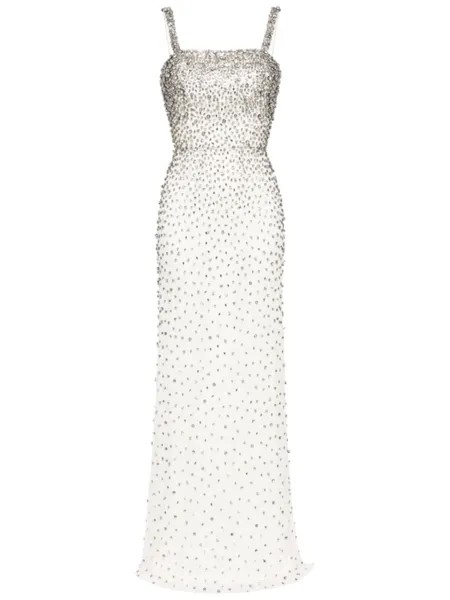 Jenny Packham платье макси Cherry с кристаллами, серый
