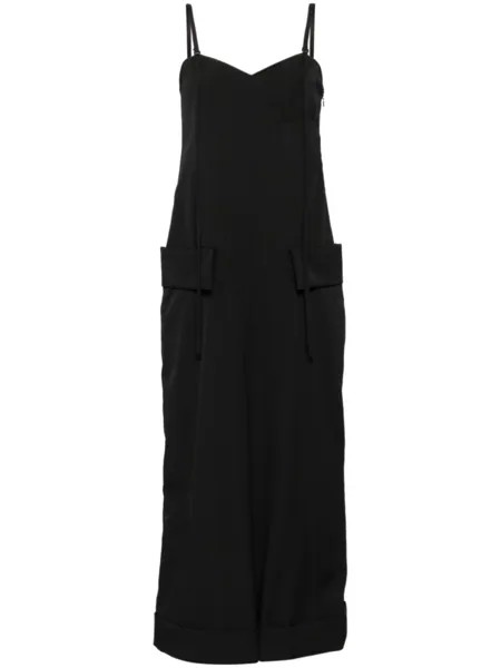Yohji Yamamoto шерстяной комбинезон без рукавов, черный