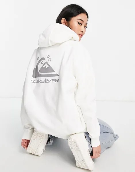 Худи в стиле oversized белого цвета Quiksilver-Белый