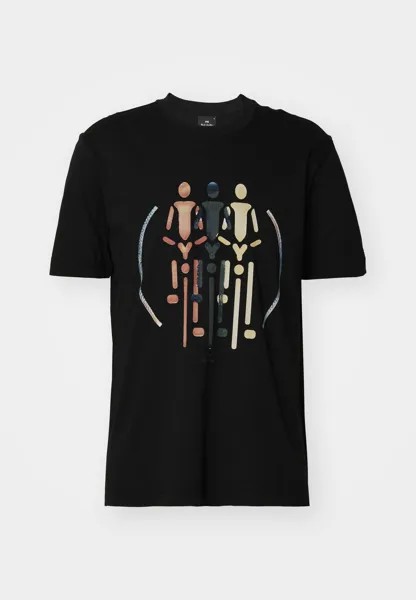 Футболки с принтом MENS BIKES PS Paul Smith, черный