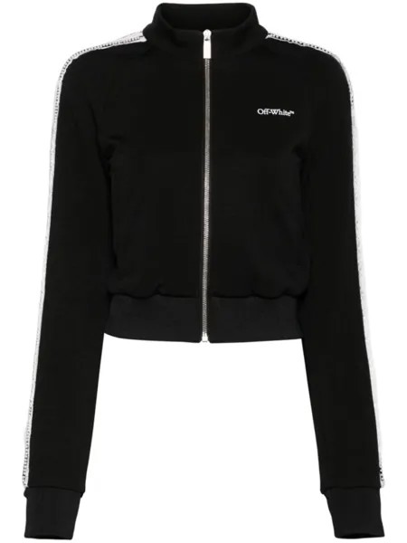 Off-White спортивная куртка с логотипом, черный