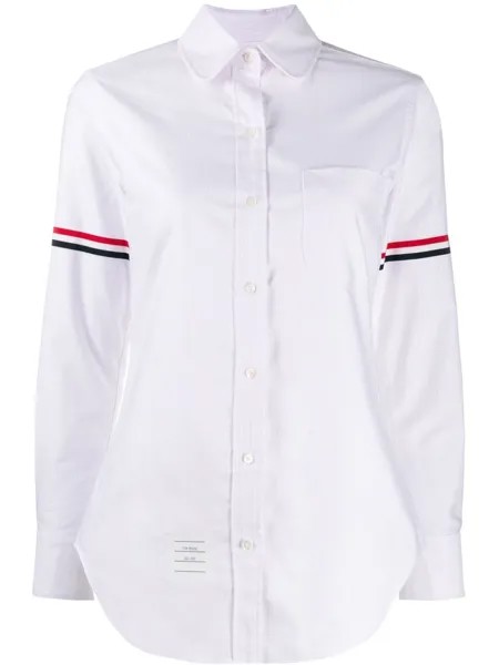 Thom Browne рубашка оксфорд с полосками на рукавах, розовый