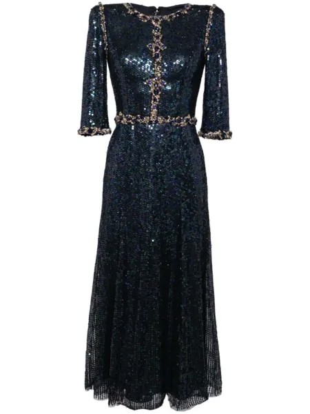 Jenny Packham платье Pretty Thing с кристаллами, синий