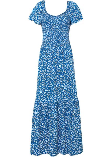 Платье макси с принтом из экологически чистой вискозы Bodyflirt, синий